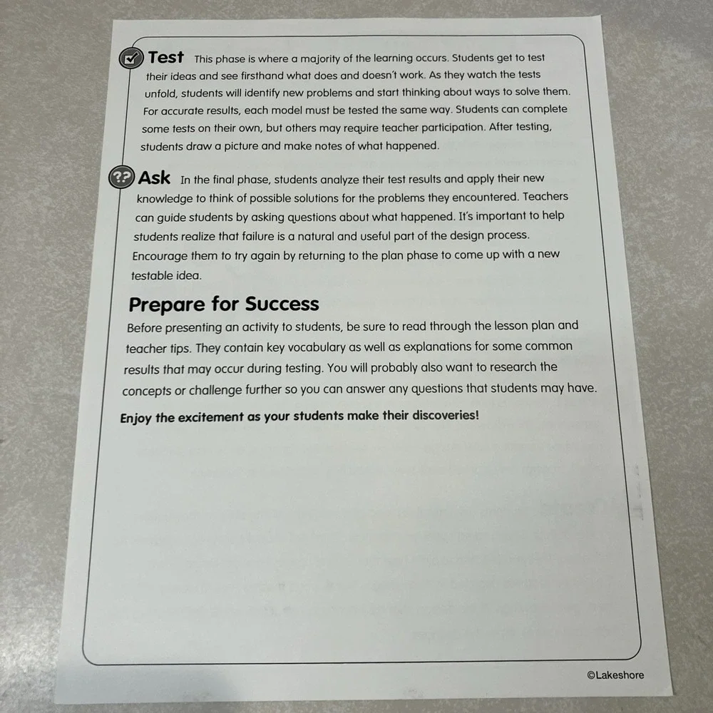 Lakeshore Real-World STEM Challenge Kits Stay Afloat Parachute Keep Rain Out 5+